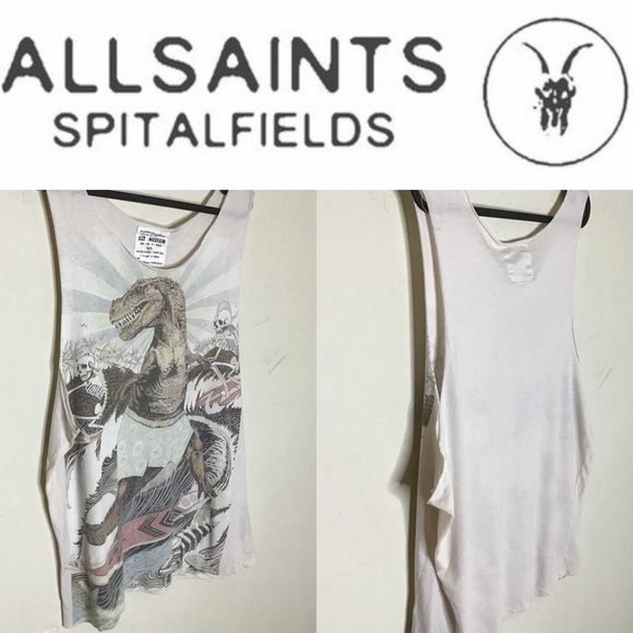 All Saints Tops - AllSaints Dinosaur Graphic Tank Top